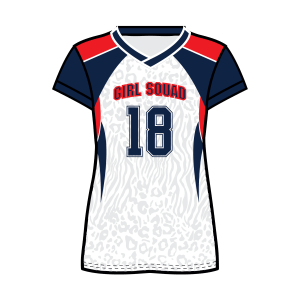 V-Neck Short Sleeve Women Custom Volleyball Jerseys VLBJR4005