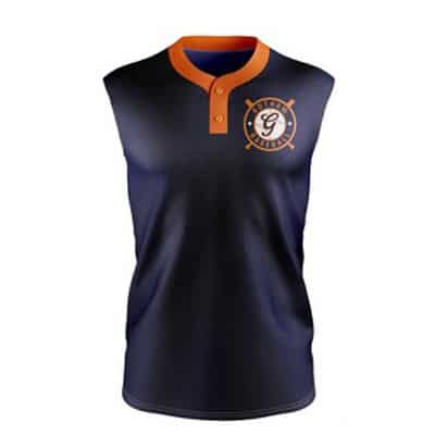 Baseball 2-Button V-Neck Sleeveless