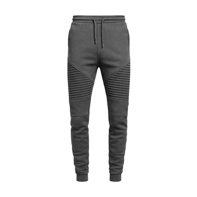 Men Ribbed Knee Panel Gym Sweatpants